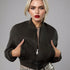 Damen Kunstlederjacke - Kurze Reißverschlussjacke mit Taschen
